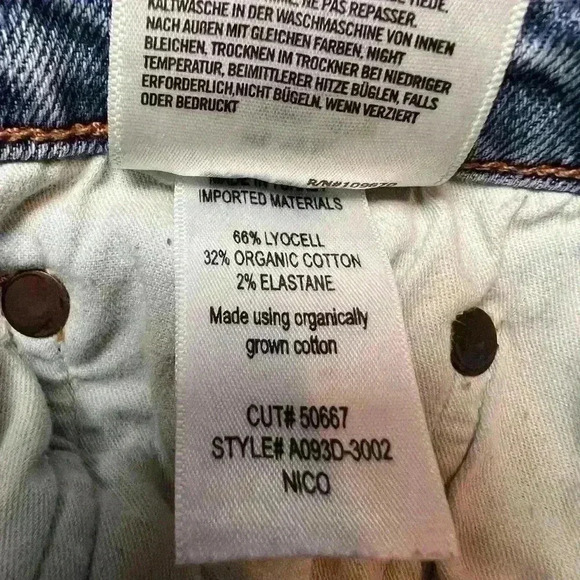 Agolde Nico High Rise Straight Jeans Raw Hem Distressed Organic Cotton Size 29 - Picture 9 of 9